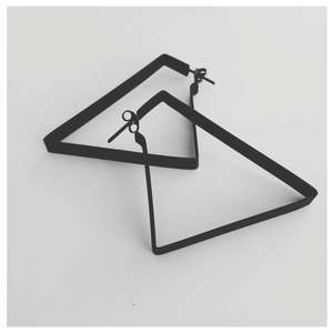 Geo Triangle Earrings Black