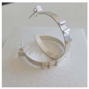 Textured Large Hoop Silver