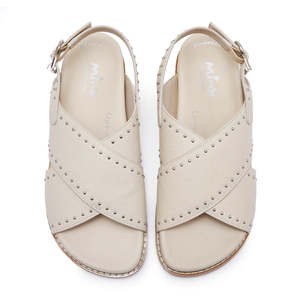 Minx Footwear: Thrive /Ivory/Silver studs