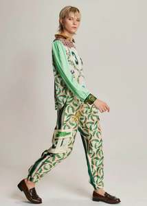 X Lab Bottoms: Gianna Cargo Pants - Sporty Jade
