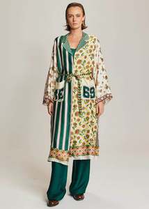 X Lab Jackets Coats: Nova Kimino Dress - Sporty Jade