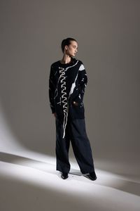 Bone Arrow Summer: Zuno Jumper - Black & White - Bone + Arrow