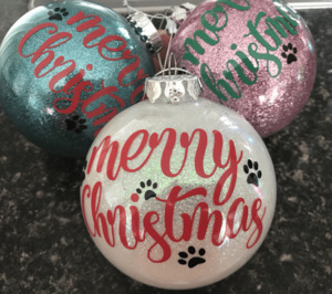 Products: Christmas Personalised Baubles - Styley Pets