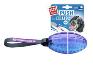 Products: GiGwi - Push to Mute - Rugby Ball - Styley Pets
