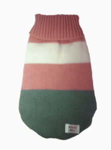 Products: Sweater - Pink, White & Grey Stripe - Styley Pets