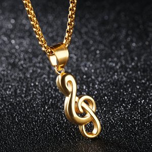 Bold Elegant Jewelry Collection: Minimalist Music Note Necklace - Unisex