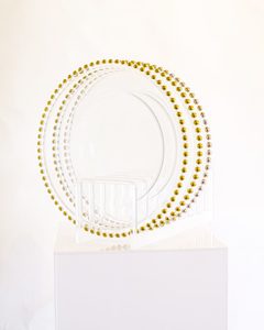 Products: C100: Gold Edging Glass Plate - STYLISH