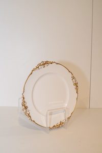 Products: C07: White Plate with Gold Texture - STYLISH