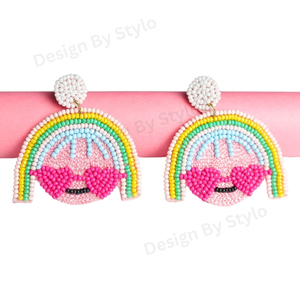 Products: Rainbow Smiley Statement Earrings