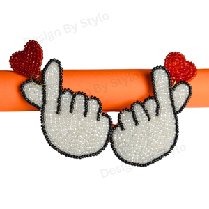Products: Heart & Finger Love Earrings