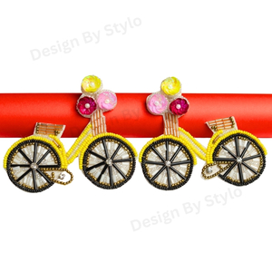 Products: Retro Bicycle Bead Earrings