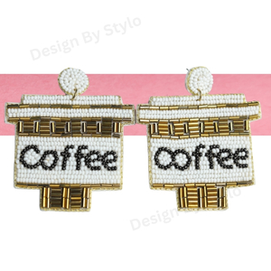 Products: Coffee Cup Beaded Earrings