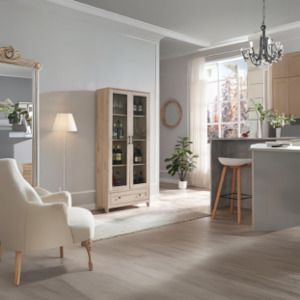 Industrial Display Cabinet White Oak