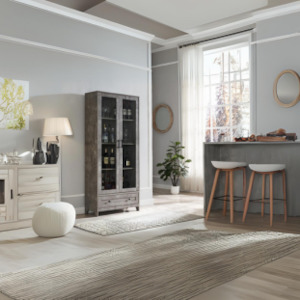 Industrial Display Cabinet Cement Grey