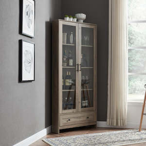 Bookshelves: Modern Display Cabinet Grey Wash