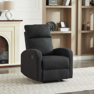 Armchairs: SX Black Linen 1 Seater Recliner