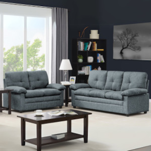 'Walton' 2 Seats + 3 seats Sofa Light Grey Set