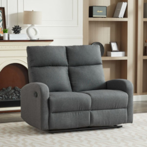 SX Dark Grey Linen 2 Seater Recliner
