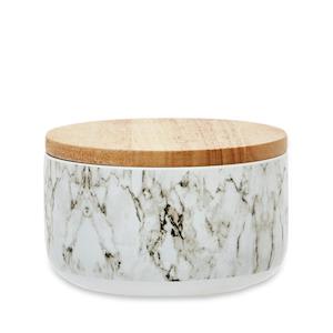 Other: Blyth Marble Canister Large (White & Grey)