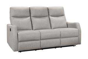 Recliners: Brylee Light Grey Recliner 3 Seater