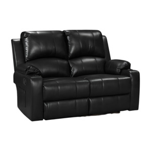 Recliners: Cyril Recliner 2 seater PVC Black