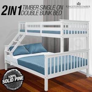 Bunk Beds: Torino Triple Bunk Bed White Single on Double