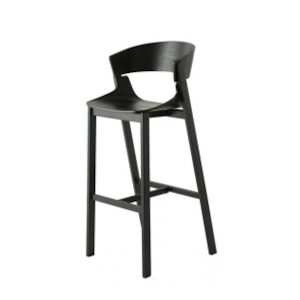 Bar Stools: Tilted Black Bar Stool