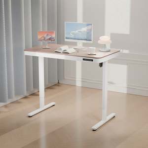 Computer Desk: ErgoLift Single Motor Sit Stand Desk with Drawer Maple 1.2m