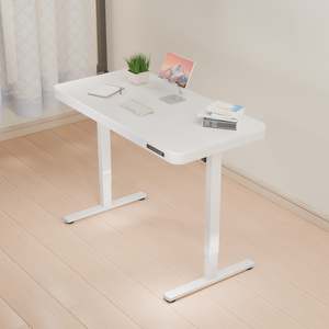 ErgoLift Single Motor Sit Stand Desk with Drawer White 1.2m