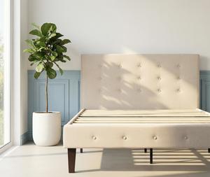 Bed Frames And Bases: Wallath Bed Frame Beige Queen