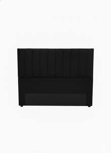 Noir Free Standing Headboard Black Velvet Queen