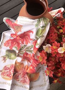 Linens: Tea Towel Pomegranate - Cotton
