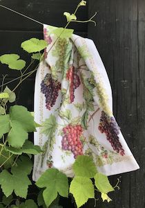 Linens: Tea Towel Grapes - Cotton