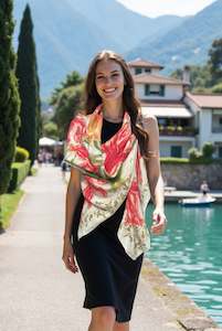 Silk & Wool Scarf - Pomegranate