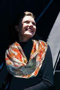 New Zealand Flax & Tui Wool & Silk Scarf