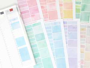 Full Half Quarter Boxes: Appointment Hourly Time Block Boxes Labels Planner Stickers for Hobonichi Cousin