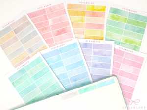 Full Half Quarter Boxes: Quarter Box Planner Stickers for Dot Grid Journals: 40mm wide x 10 mm high