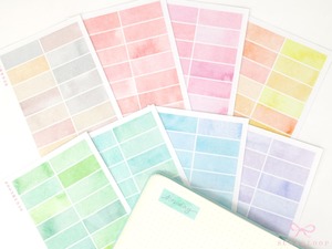 Watercolor Wash Appointment Quarter Box Labels Planner Stickers - 1.5 in (38 mm)&hellip;