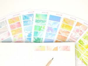 Box Bujo Planner Stickers: 1.5 in (38 mm) wide & 0.7 in (17 mm) tall