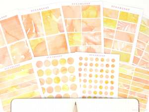 Color Palette Deco Stickers for Journals & Planners: Marigold