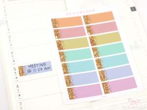 Pastel Header Quarter Box Label Bujo Journal Planner Stickers:0.5in (12 mm) Tall
