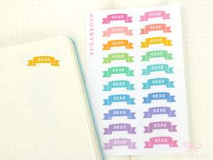 Read Book Bookish Planner and Journal Header Sticker Labels