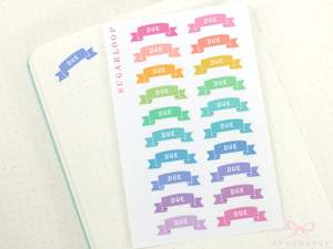 Due Planner and Journal Header Sticker Labels
