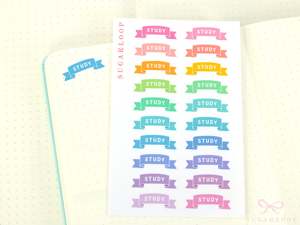 Study Planner and Journal Header Sticker Labels