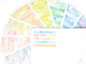 Header Titles Strips: Washi Style Strip Bujo Planner Stickers: 3.125 in (79 mm) x 0.5 in (12 mm)