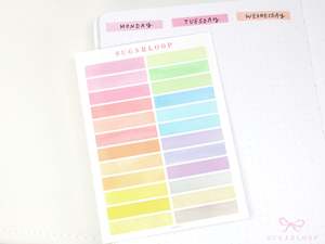 Header Title Strip Label Bujo Planner Stickers: 0.25in (6 mm) Tall