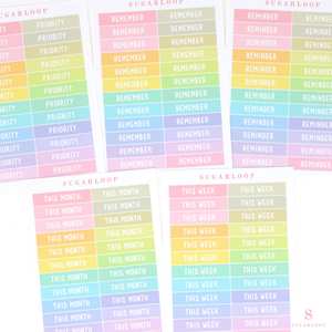 Header Title Bujo Planner Stickers: 1.5 in (38  mm) x 0.25 in (6 mm)