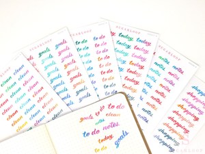 Clean Goals Notes Shopping To Do Today Bujo Header Planner Stickers: Rainbow Watercolor