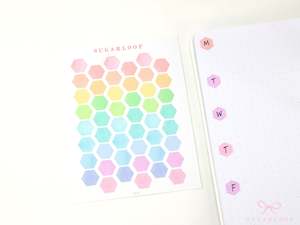 Watercolor Hexagon Bujo Planner Stickers: 0.5” (12 mm)
