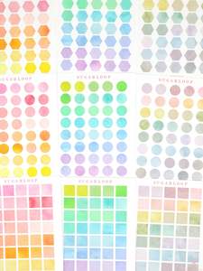 Hexagon Dot Square Bujo Planner Stickers: 1/2 inch (12 mm)